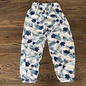 Lotus and Luna White Blue Green Patterned Harem Pants - Size S/M